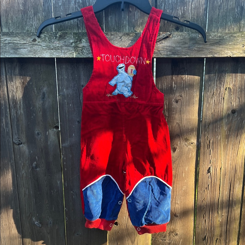 Vintage Cookie Monster overalls